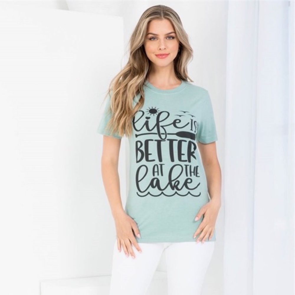 Mint Green ‘Life is Better at the Lake’ Graphic Tee